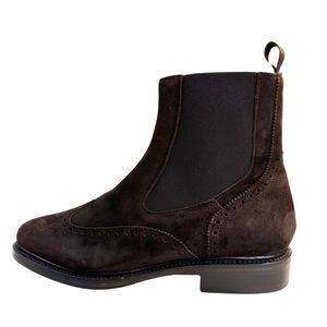 8 By Yoox Men’s Leather Ankle Boots 100% Suede Dark Brown Size: 10 US/43 EU NEW.